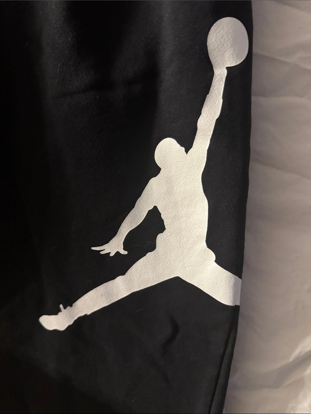 Jordan Black Joggers with Large White Jumpman Graphic